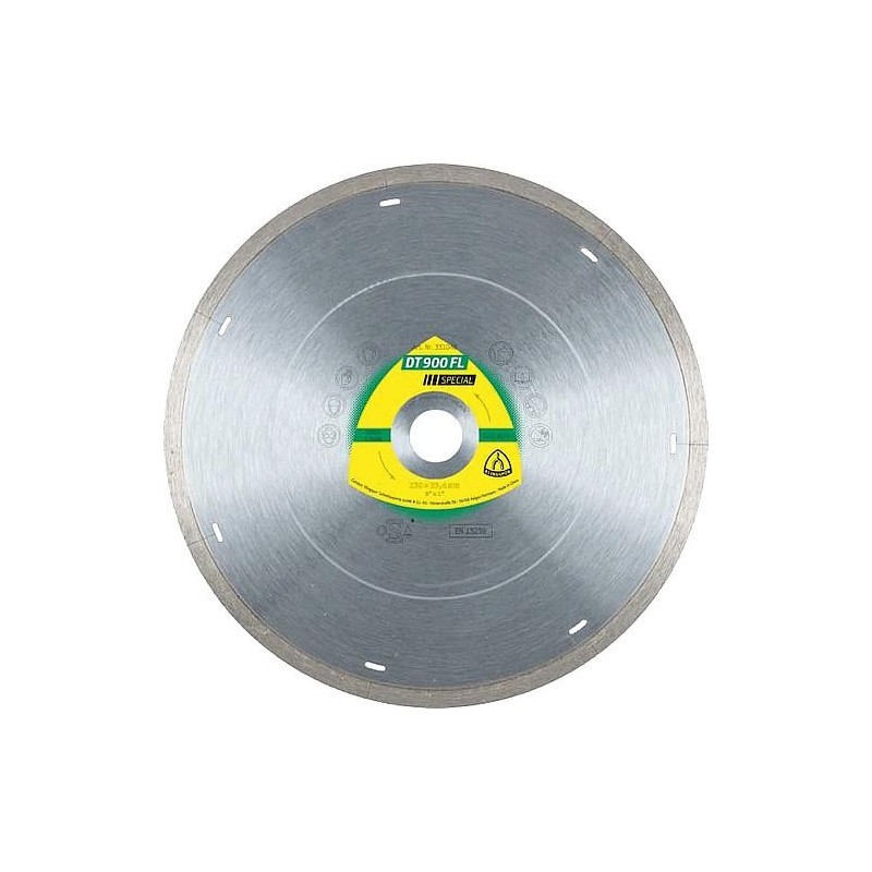 Disque diamant KLINGSPOR 115x22,23mm bord de coupe fermé avec fente laser