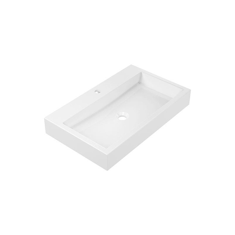 Lavabo Design JULIA lxhxp: 700x100x420 mm fonte minérale blanc