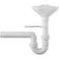 Siphon entonnoir DN50 avec fixation murale, plastique blanc