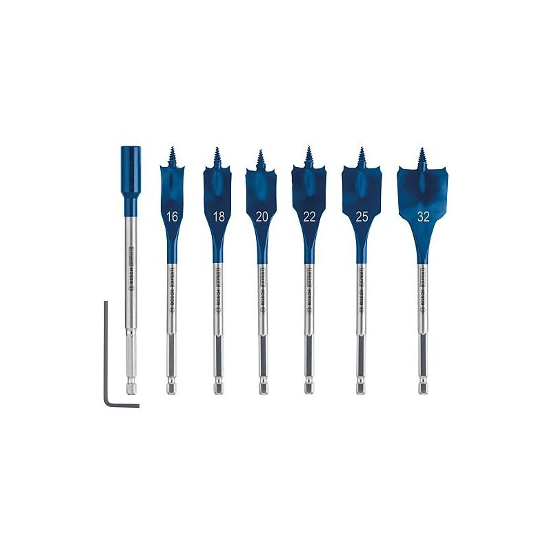 Foret à fraiser BOSCH 7 pcs. Expert SELFCUT Ø 16-32mm avec 1/4" hexag.