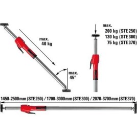 Support plafond BESSEY STE250 L: 1450-2500 mm