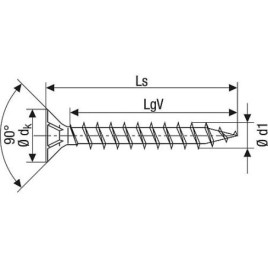 Vis à tête fraisée Spax Yellox filetage complet cruciforme Ø 2,0x16 mm, UE 1000 Pieces