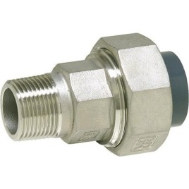 PVC-U - Raccord adhesif Raccord visse PVC-U/V2A, 20 mm x 1/2", filet male ,