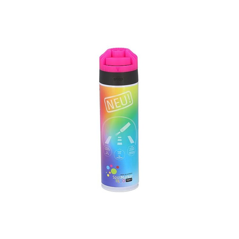 Spray de marquage rose fluo Roland Endres SpotMarker TYP7 360°, bombe aérosol 500ml