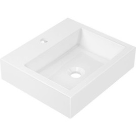 Lavabo Design JULIA lxhxp: 420x100x360 mm fonte minérale blanc