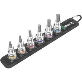 kit de clés à douille WERA Belt 1/2", 6 pans femelle SW 4-10 avec fonction de support