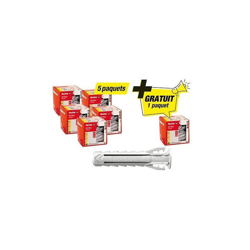 Kit Promo Fischer contenant 5 x 94 033 03 + gratuit 1x 94 033 03 cheville SX