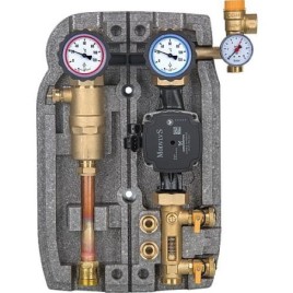 Reservoir solaire Easyflow DN25(1"),2 circuits,8-28l/min, sep.d’air,Grundfos UPM3,hybride 25-70