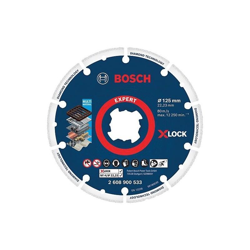 Disque diamant BOSCH Ø 125x22,23mm, X-Lock