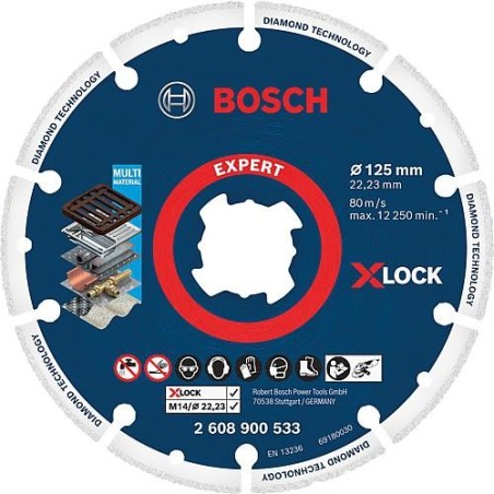 Disque diamant BOSCH Ø 125x22,23mm, X-Lock