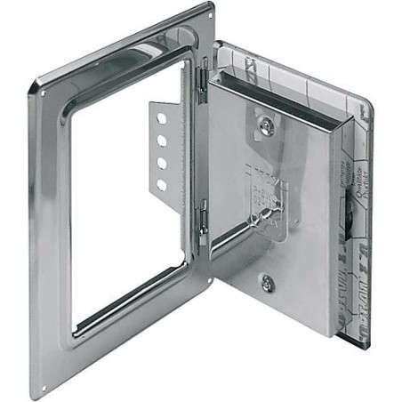 KW porte de cheminee RV 140/200 en acier inox avec cle, construction controlee