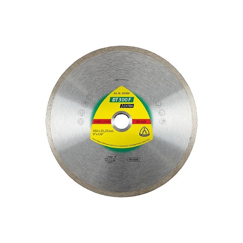 Disques à tronçonner diamantés KLINGSPOR DT 300 F EXTRA 115 x 22,23 mm bord fermé