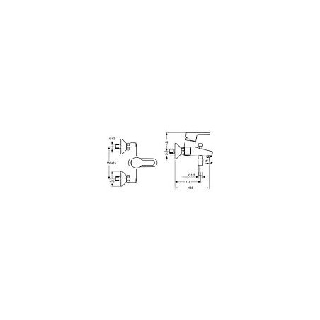 Mitigeur de baignoire Hansa Hansaprimo saillie 155 mm chrome