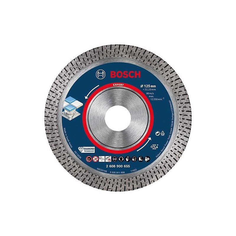 Disque diamant BOSCH Expert HardCeramic Ø 125x22,23x1,4mm