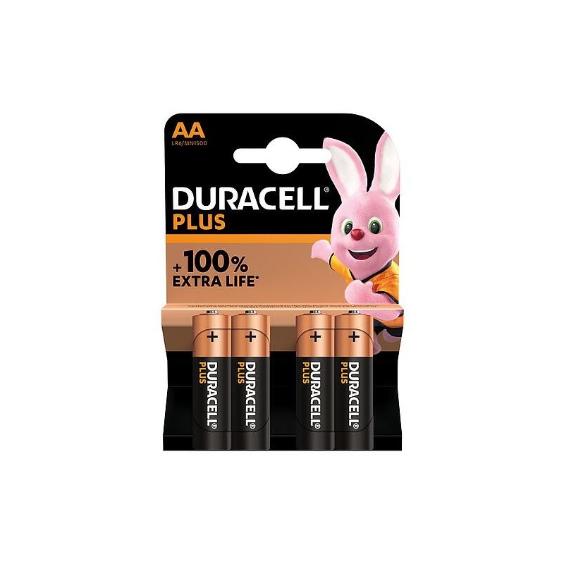 Duracell MN1500 Plus Pile AA blister de 4 pièces