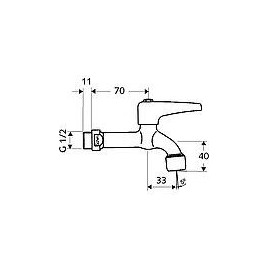 Robinet d´arrosage SCHELL avec levier et mousseur 1/2" chromé