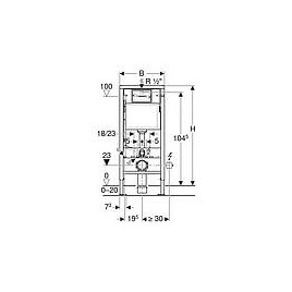 Bati-support  Geberit Duofix Basic, 1120mm, avec chasse d’eau encastre Delta