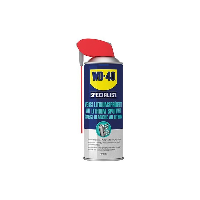 Graisse en spray lithium blanche WD-40 specialist 400ml Smart Straw-bombe aérosol