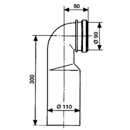 Raccorrd coude de WC 90° DN80/100