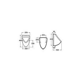 Urinal d’aspiration arrivée par le haut FULL lxhxp : 370x460x450 mm céramique blanc