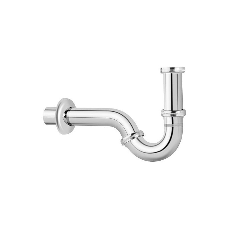 Siphon pour bidet laiton chromé 11/4" DN 32 - avec rosace controle DIN