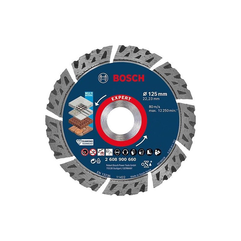 Disque diamant Bosch Expert multi Materiau Ø 125x22,23x2,4mm