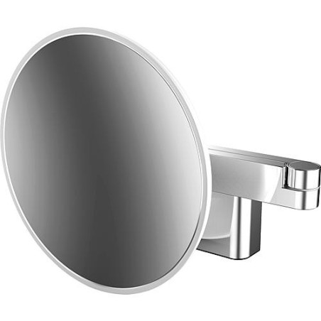 LED-Miroir cosmétique mural emco evo, grossissement 5x, Ø 209mm, bras articulé double