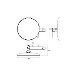 LED-Miroir cosmétique mural emco evo, grossissement 5x, Ø 209mm, bras articulé double