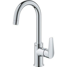 Mitigeur de lavabo Grohe BauEdge L-Size saillie 140 mm chrome avec garniture d’écoulement