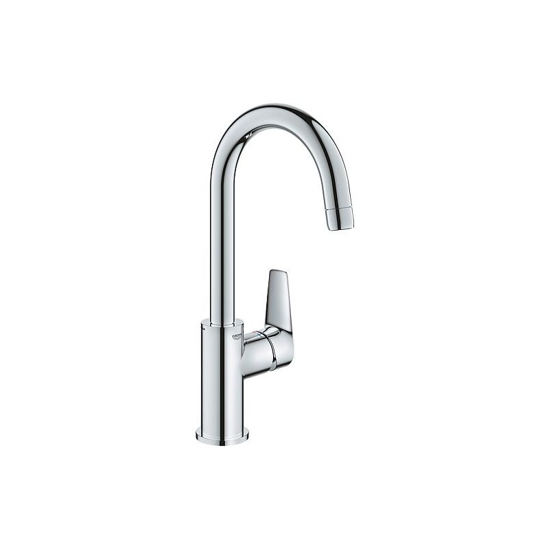 Mitigeur de lavabo Grohe BauEdge L-Size saillie 140 mm chrome écoulement Push-Open