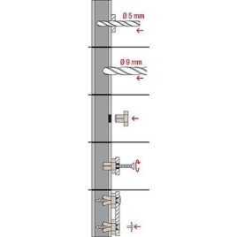 cheville d’ecartement P 9 K pour revetement de balcon UE 50