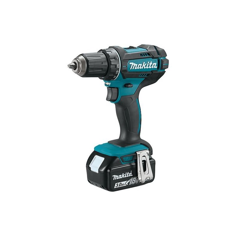 Perceuse visseuse sans fil MAKITA 18V avec 2x 3,0 Ah batterie et chargeur en mallette DDF482RFJ