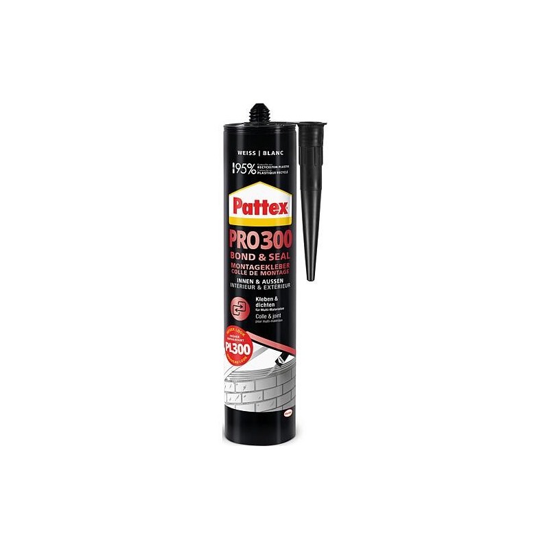 Adhésif de montage PATTEX PRO300 Bond & Seal [blanc] 410g cartouche