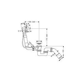 Kit complet vidage de baignoire Exafill DN20, baignoire normale chromé