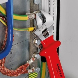 Clé à molette KNIPEX trempée, position mâchoire 22°