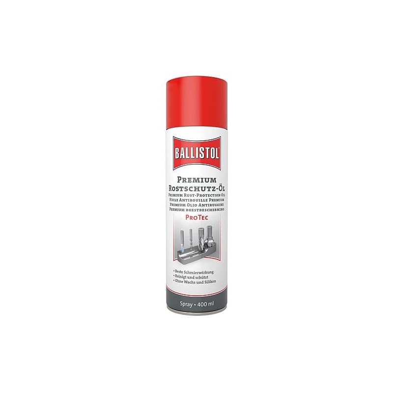 Huil antirouille Premium BALLISTOL ProTec, bombe aérosol 400ml