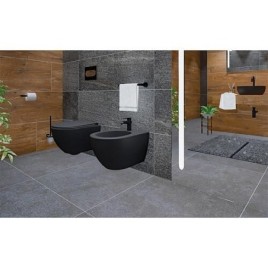 Abattant WC Elanda avec Softclose en plastique thermodurcissable, noir mat