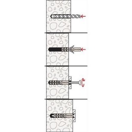 Chevilles Fischer S Type S 4mm emballage : 200 pieces