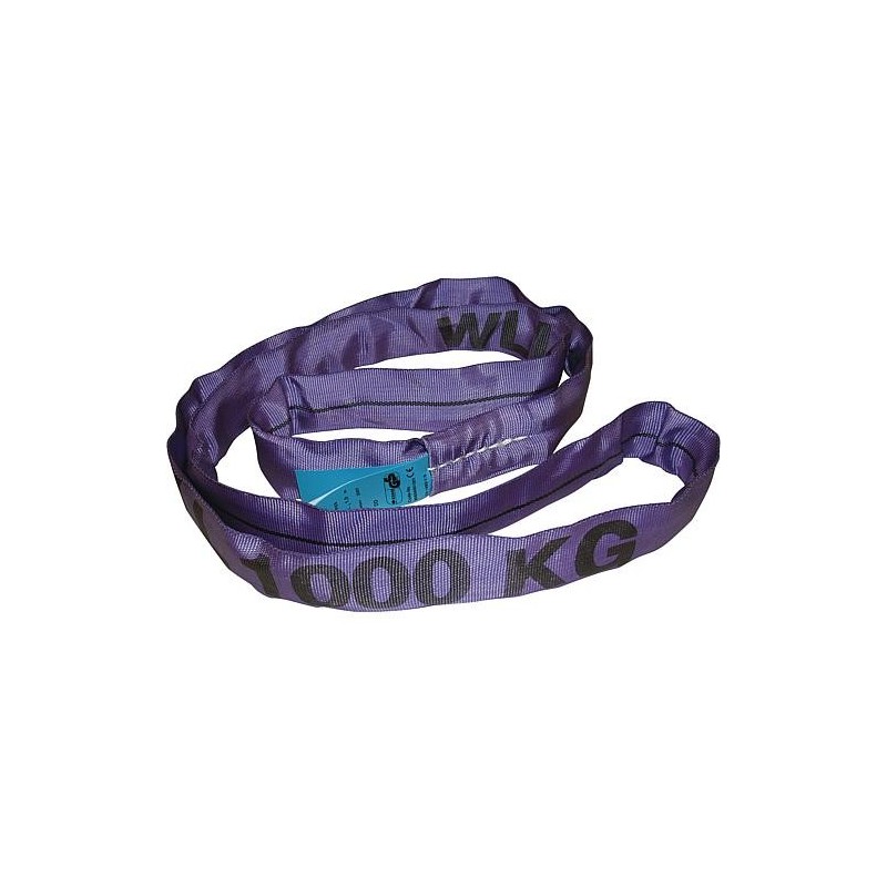 Sangle ronde en polyester DIN EN1492-2 violet:1t, longueur 3m