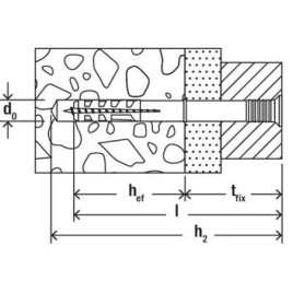 Cheville a frapper N 8x60S emballage : 50 pieces