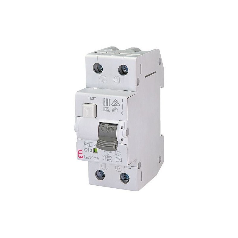 Disjoncteur-interrupteur différentiel FI/LS, KZS-R, instantané, C13A, 30mA, 10kA, Type A