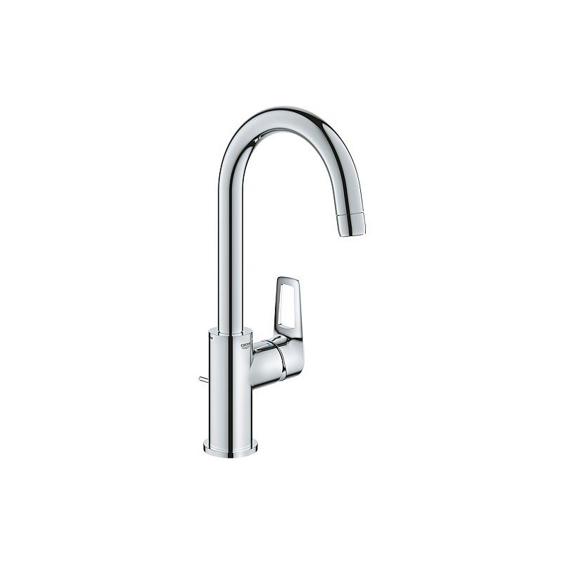 Mitigeur de lavabo Grohe Bauloop L-Size saillie 140 mm chrome avec garniture d’écoulement