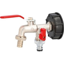 Adaptateur IBC avec robinet à boisseau sphérique double 1/2", S 60 x 6