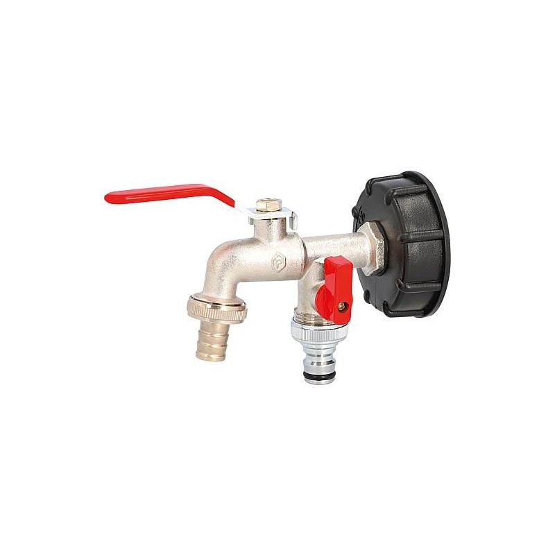 Adaptateur IBC avec robinet à boisseau sphérique double 1/2", S 60 x 6