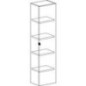 Colonne série LOSSA 1 porte butée droite blanc brillant 350x1625x370 mm