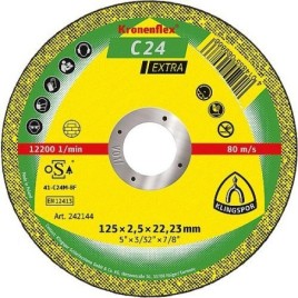 Disque à tronçonner KLINGSPOR C 24 EXTRA 125 x 2,5 x 22,23 mm, droit