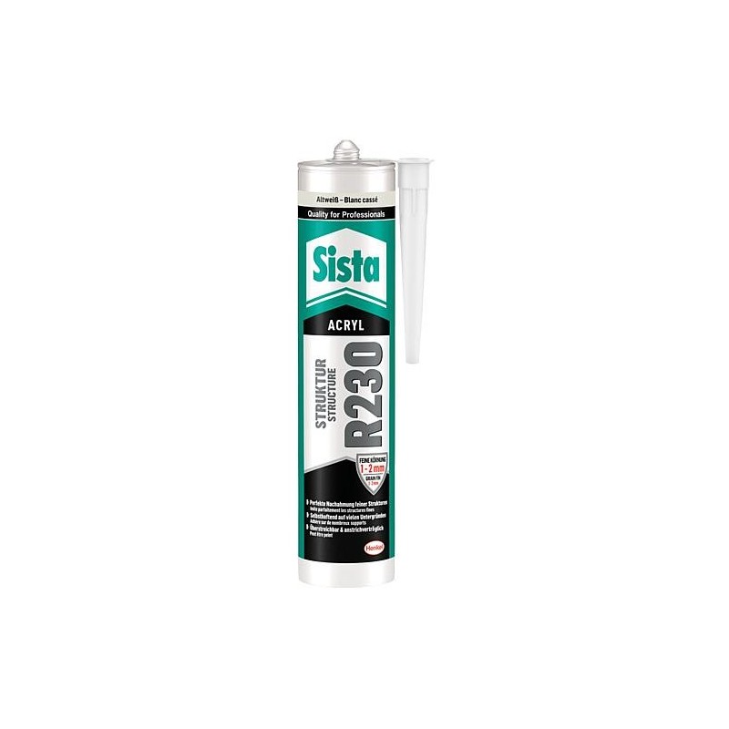 Acrylique-facade SISTA R230 blanc cassé (avec grains: fin) cartouche 300ml