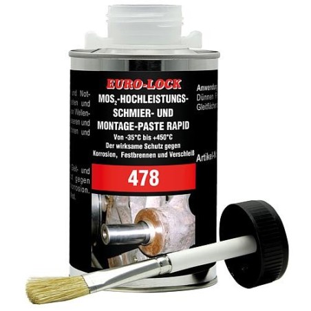 MoS²-Pâte de montage haute performance, EURO-LOCK LOS 478 Pot avec pinceau 500g