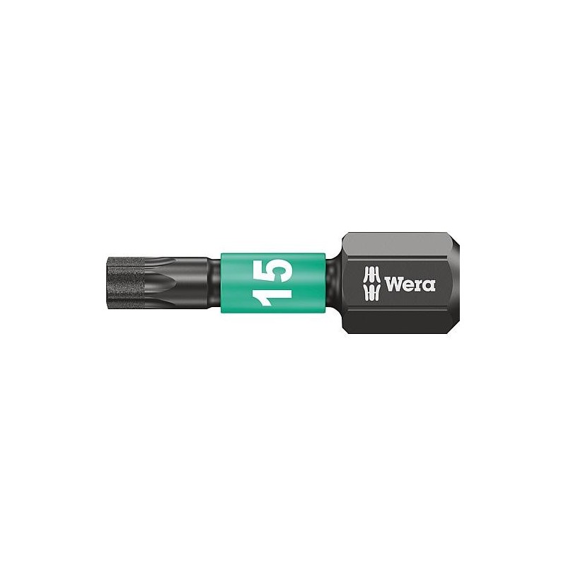 Embout WERA 1/4" impacteur pour visseuse à percussion T 15x25 mm UE:10