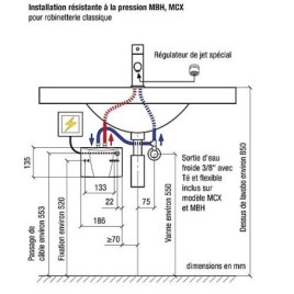 Petit chauffe-eau instantane Clage   pet MBH 4, resistant A la pression 4, 4 KW- 230 v, prise 19 A